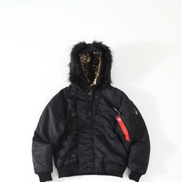 thumbnail for 高版本 Stu x Alpha联名款FW23蟒纹内衬毛领MA-1短款派克服棉服潮