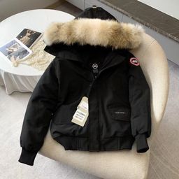 thumbnail for 01 Goose bomber jacket men's and women's winter model three-proof fur collar down jacket couple thickened outdoor workwear