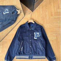 thumbnail for Cross-border R-Lauf corduroy baseball jacket, American retro style, heavy-duty embroidered baseball uniform outerwear