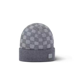 thumbnail for Cross-border autumn and winter warm hats, men's and women's outdoor cold-proof knitted hats, cold hats, plaid curled letter beanies, in stock