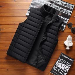 thumbnail for Down Cotton Vest Men's Autumn and Winter Vest Korean Style Casual Trendy Sleeveless Jacket Cross-Border
