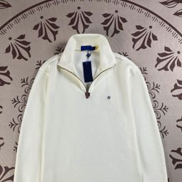 thumbnail for RL Raff pony standard American half zipper lapel polo vintage loose couple sweatshirt women's long sleeve sweatshirt men