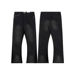 thumbnail for Cross-Border Gallery Dept Vintage Distressed Splatter Ink Trendy High Street Vibe Straight Wide-Leg Jeans for Men