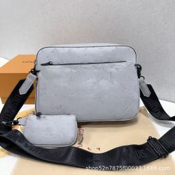 thumbnail for 2020 Autumn and Winter New Men's Shoulder Crossbody Three-in-One Messenger Bag Black Flower Hand Bag