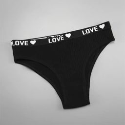 thumbnail for New V-shaped Women&#039;s Cotton Threaded Briefs European and American Solid Color Mid-waist Hip Breathable Double-layer Girls&#039; Underwear