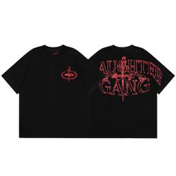 thumbnail for T-shirt Corteiz T-shirt de algodão CRTZ solto masculino e feminino de rua com a mesma impressão de manga curta da marca da moda americana