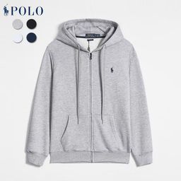 thumbnail for Spring and Autumn Paul Long Sleeve Sweater Men&#039s Casual Zipper Solid Color Embroidered Pony Label Zipper Cardigan Jacket