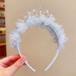 thumbnail for Children's Crown Super Fairy Headband Baby Birthday Veil Headband Female Sweet and Cute Hairpin Han Dynasty Little Princess Tiara