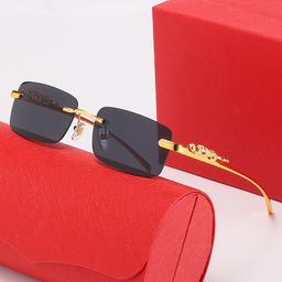 thumbnail for Kajia's new three-dimensional leopard head sunglasses, men's and women's European and American personality street photography sunglasses, rimless copy square glasses