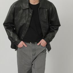 thumbnail for 2024 Autumn and Winter Vintage Brown PU Leather Loose All-match Short Leather Jacket Men&#039;s Coat Handsome Trendy Ins