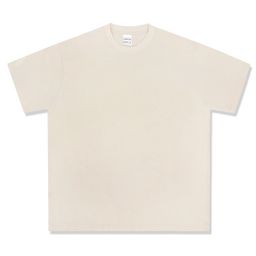 thumbnail for Cross-Border Heavyweight Pure Cotton 260g Retro Distressed Short-Sleeved T-Shirt Loose Washed Clean Version Trbottomy Round Neck Plain Bottoming t
