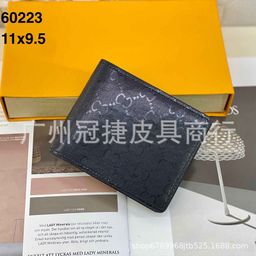 thumbnail for 2026 foreign trade cross-border classic style men's and women's universal wallet bi-fold coin purse printed wallet G60223