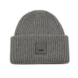 thumbnail for Internet celebrity classic square smiley face adult wool knit hat thickened warm cold hat European and American couple AC beanie hat