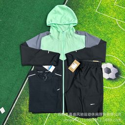 thumbnail for Wholesale shorts men's breathable woven sports cropped pants sports student track and field training running fitness quick-drying suit men