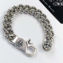 thumbnail for Ch Crow Bracelet S925 Standard Sword Anchor Cross Flower Men's and Women's Hand Jewelry European and American Retro Couple Style Thick Bracelet