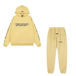 thumbnail for Foreign trade European and American fashion brand ESS fog three-dimensional letters classic autumn and winter fleece-lined men's and women's loose hooded sweater tide