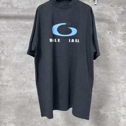 thumbnail for High Version Paris B Brand Short-Sleeve Collection Large European Size Loose High Street Large Logo Letter Print Unisex T-Shirt