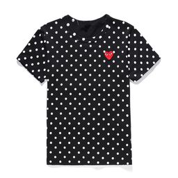 thumbnail for HEYPLAY Japanese trendy brand T-shirts, peach hearts for men and women, cotton round neck, short sleeves, love polka dots, red hearts for couples