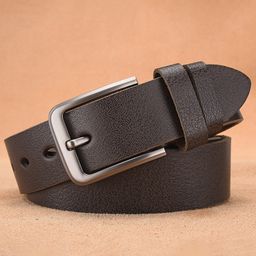 thumbnail for New casual men's belt top layer cowhide vintage belt versatile pure cowhide pin buckle belt manufacturer wholesale