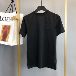 thumbnail for Cross-Border Export New Embroidered Cd Letter Unisex Round Neck Summer Loose Pure Cotton Casual T-Shirt Top Trendy