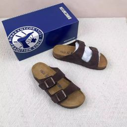 thumbnail for Sanpo Birkenstock-Style Women&#039s Slippers, Cork Summer and Autumn Sandals, Flat Closed-Toe Genuine Leather Thick-Soled Slip-On Shoes, Pure Original Style for Men