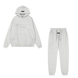 thumbnail for Foreign trade European and American fashion brand ESS fog three-dimensional letters classic autumn and winter fleece-lined men's and women's loose hooded sweater tide