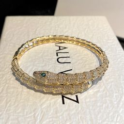 thumbnail for European and American snake shape trend trend imitation snake scale bracelet, green-eyed snake bracelet, wrapped vintage fashion hand accessory punk