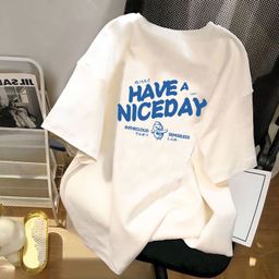 thumbnail for 2025 Explosions Cartoon Short-sleeved T-shirt Men and Women&#039;s National Fashion Design Sense Printing Couple Summer Loose Top T-shirt Women