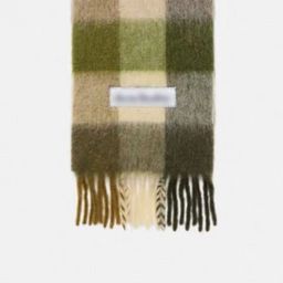thumbnail for Women's winter scarf double-sided rainbow plaid shawl long seahorse fur color-block scarf with men's tassels