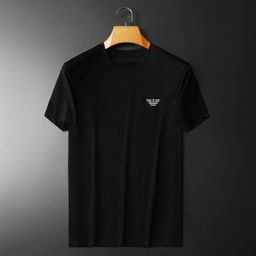 thumbnail for Camiseta masculina europeia de manga curta, gola redonda, algodão mercerizado, nova moda de verão 2024, camiseta básica de meia manga, marca grande masculina.