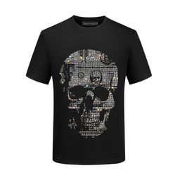 thumbnail for Cabeza de tigre Camiseta de manga corta para hombre 2023 nuevos hombres de seda de hielo ropa superior de verano camiseta de diamantes de imitación delgada media manga