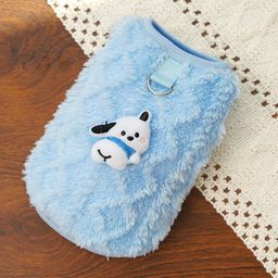 thumbnail for Cartoon puppy flannel warm cat teacup dog small milk dog dog teddy clothes dog vest pet supplies