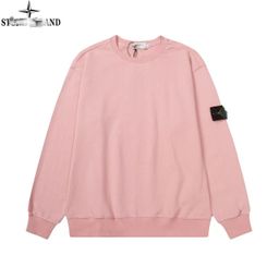 thumbnail for Cross-Border Classic Stone Stone Pure Color Round Neck Badge Long-Sleeved Sweatshirt for Men and Women, Same Style Island Couple Correct Version