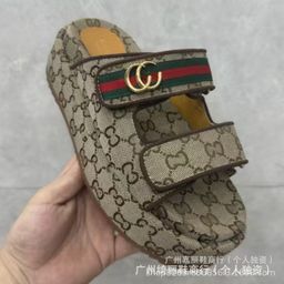 thumbnail for Cross-border foreign trade plus size summer hot selling vintage old flower embroidery letter two straps casual velcro platform sandals