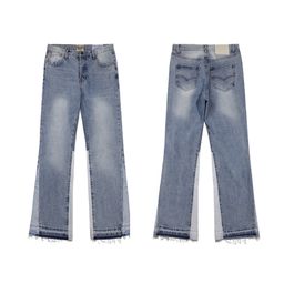thumbnail for Correct 23 Gallery Dept basic washed micro distressed stitching micro flared jeans all-match trousers