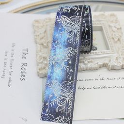 thumbnail for 2.5cm wide hot silver large butterfly ribbon DIY handmade bar support stick decoration bow material
