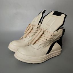 thumbnail for 25 new autumn and winter men's shoes, high-top shoes, black and white large inverted triangle shoes, cowhide plus size 48 platform sole couple, Europe and America