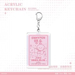 thumbnail for Pink card ENHYPEN periphery acrylic keychain Park Sung-hoon pendant student schoolbag pendant school season gifts