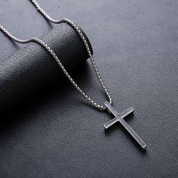 thumbnail for Cross Necklace Men&#039;s Titanium Steel Color-free High-end All-match Personality Design Summer Accessories Women&#039;s Trendy Simple Jewelry