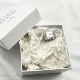 thumbnail for PYC 22ss Alphabet Wide Edition Ring for Men and Women 925 Silver Glossy Engraved Personality Niche Ring Couple Ring