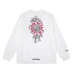 thumbnail for 2025 foreign trade cross-border tide brand Crow popular long-sleeved T-shirts pure cotton men's and women's loose spot one piece wholesale