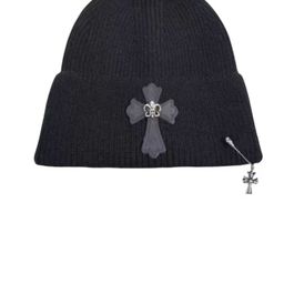 thumbnail for Korean-style Men&#039;s and Women&#039;s Warm Ear Protection Knitted Embroidered Cold Hat All-match Cross Autumn and Winter Fashion Wool Hat for Couples
