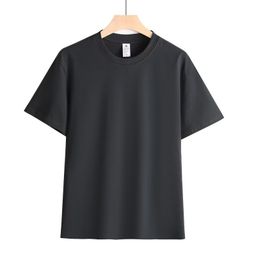 thumbnail for 200g Pure Cotton T-Shirt for Men, Black and White Short-Sleeve, Summer Blank Half-Sleeve, Round Neck, Casual Versatile Top