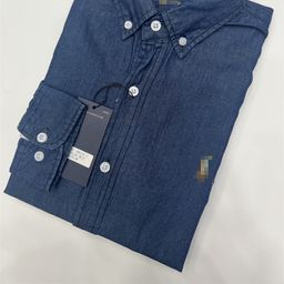 thumbnail for Spring and autumn style small label embroidered classic men's collared long-sleeve washed denim shirt casual slim-fit jacket