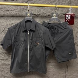 thumbnail for Summer New Breathable European Short Sleeve Fashion Shorts Casual Suit Men's Two-Piece Set In Stock Wholesale