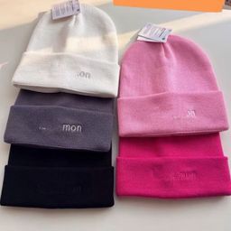 thumbnail for Lulu Unisex Knitted Hat Autumn and Winter Soft and Comfortable Simple Casual Small Letter Thorn Couple Style