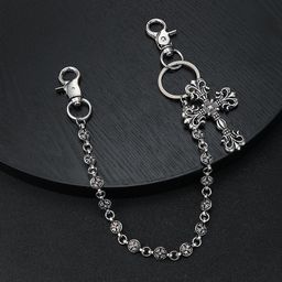 thumbnail for Hip-Hop Denim Pants Chain Men and Women's European and American Punk Cross Five-pointed Star Chain with Skirt Multi-element Double-layer Pants Chain