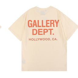 thumbnail for Gallery dept trendy letter print color retro loose summer casual loose men&#039s and women&#039s short-sleeved T-shirt