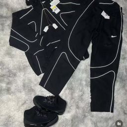 thumbnail for Cross-Border Nk Alcatraz Collaboration Hooded Jacket for Men and Women, Waterproof Reflective Strip Windbreaker, Top and Pants