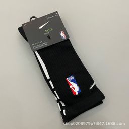 thumbnail for 19 novas meias de basquete longas de elite da NBA bordadas, meias esportivas masculinas de elite americana de cano alto com fundo de toalha espessado